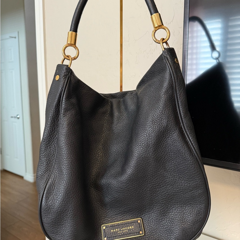 Marc Jacobs Black Leather Hobo Bag